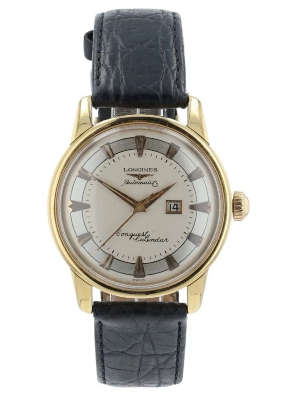 Longines Conquest Calendar Silver Dial 18k Gold 35mm Automatic Men’s Watch